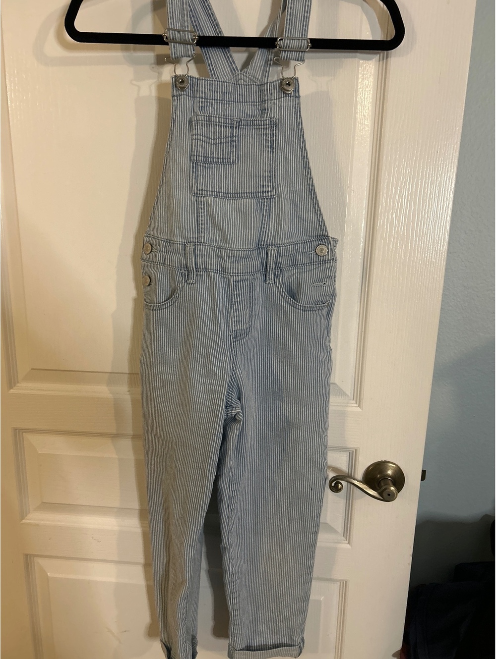 Jordache Light Blue and White Striped Overalls